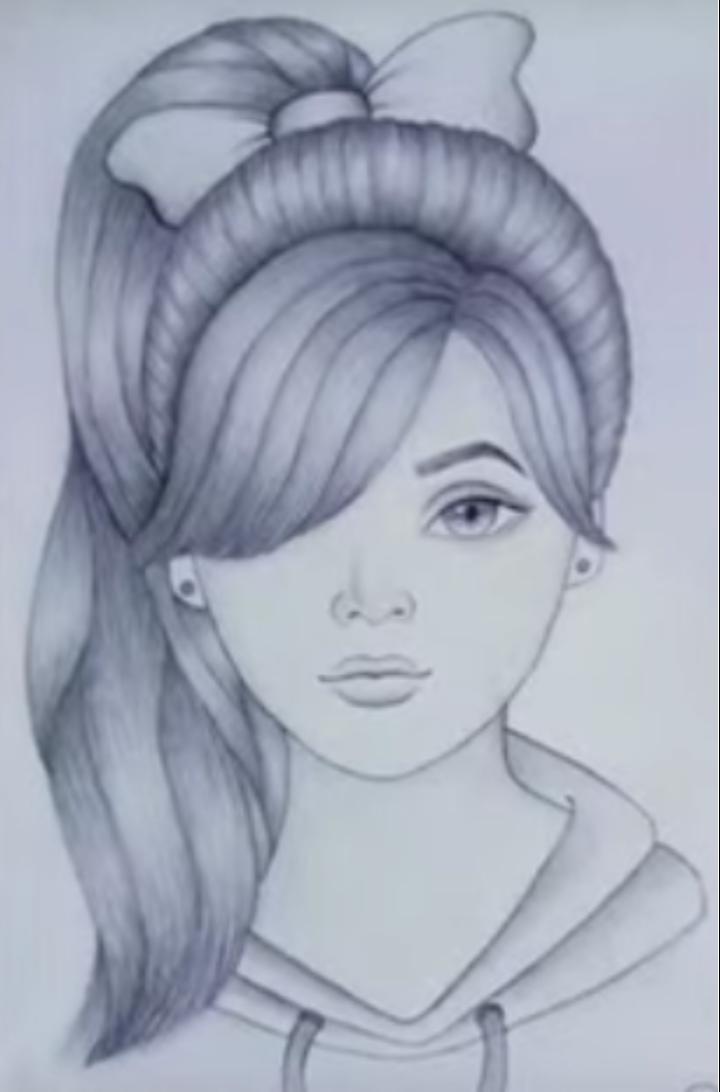 Sketch of a Beautiful Girl with Hat-saigonsouth.com.vn